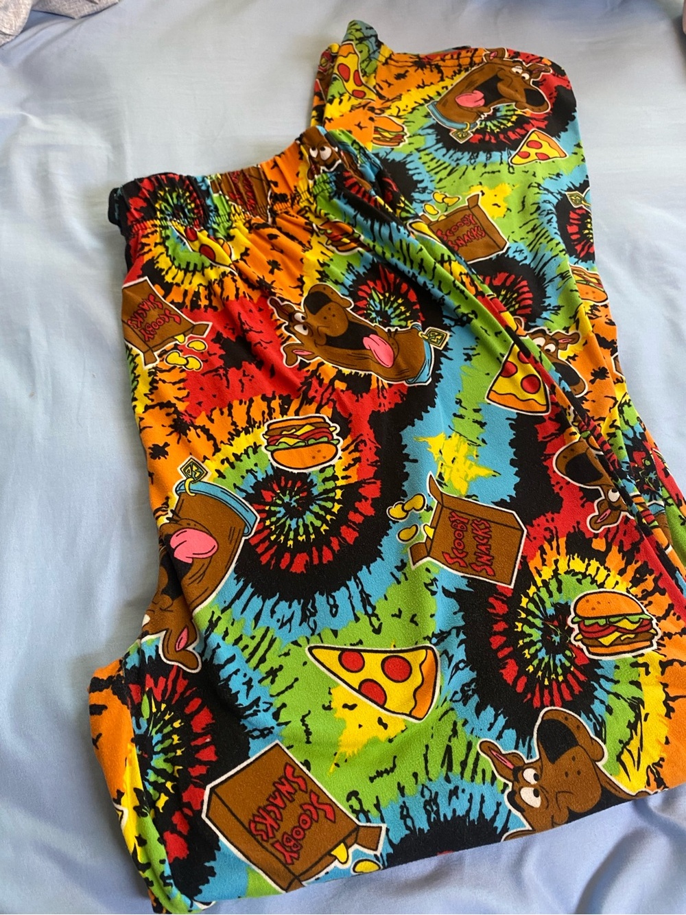 Scooby Doo Tie Dye Pizza Burger Snack Pajama pants
